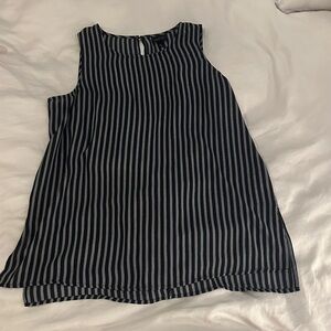 Who What Wear Black and White Striped Blouse